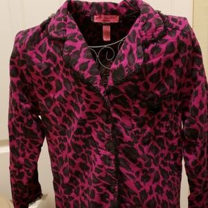 Betsy Johnson Fushia/Black Leopard Med Nights